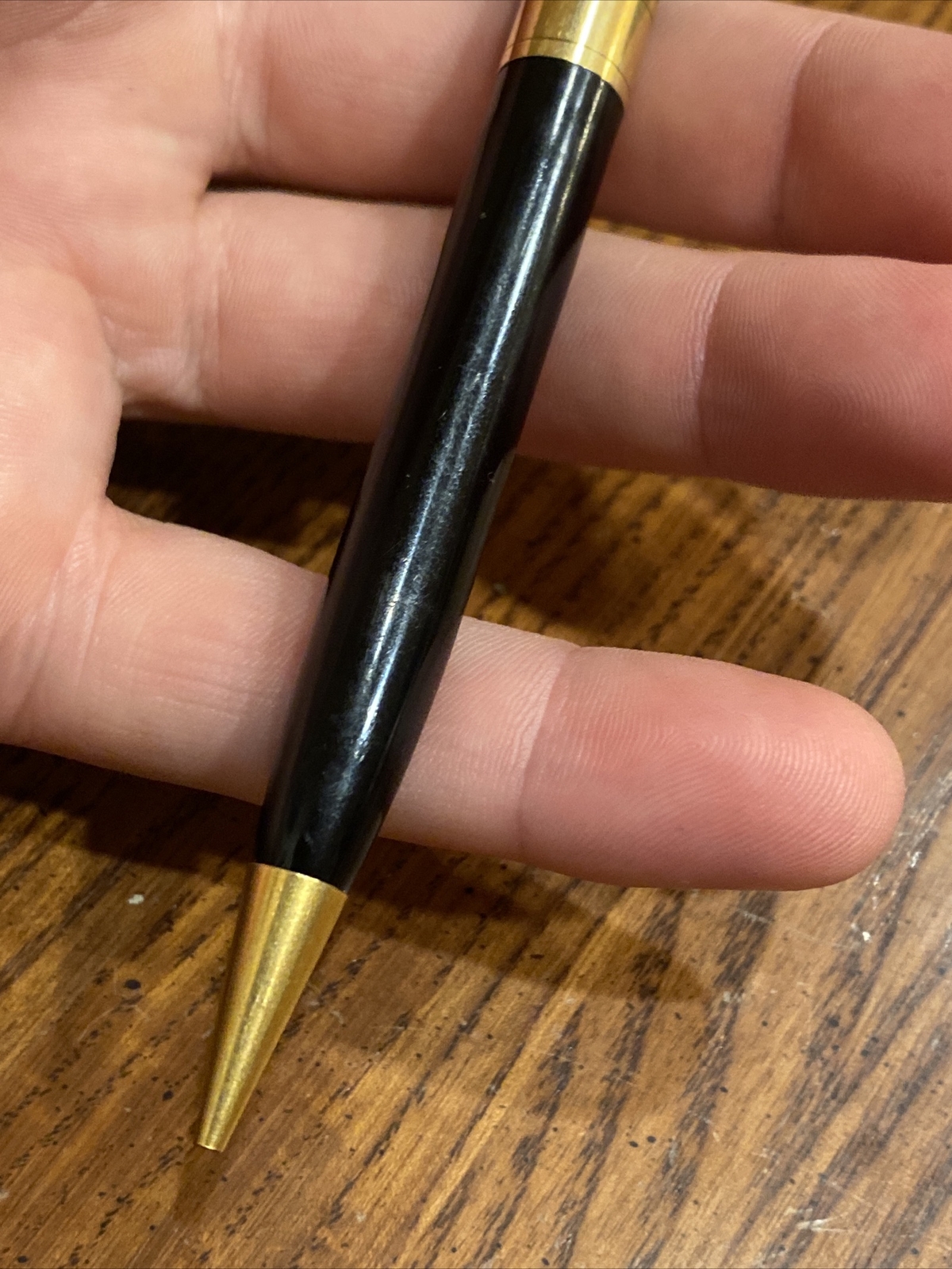 RARE Vintage VENUS Model 047 G Mechanical Twist Pencil Black w Gold Tone Accents