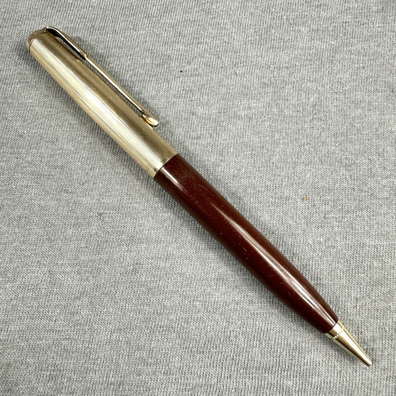 Parker 51 Pencil Cordovan Brown Working 1/8 14k Gold Filled Cap Excellent