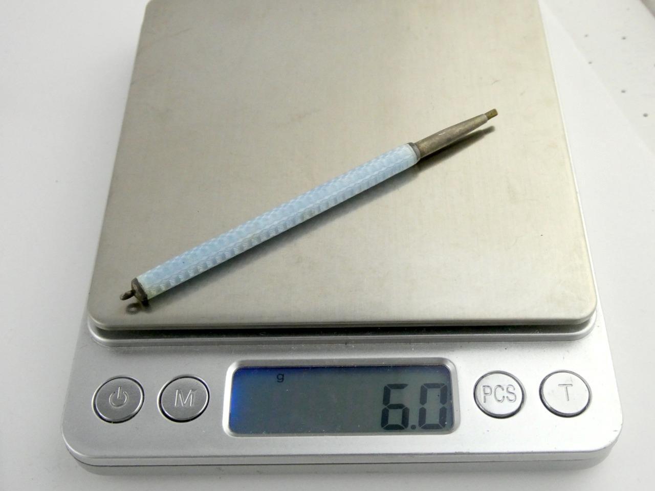 Vintage Gullioche Pale Blue Enamel Pencil Screwend Lead Up and Down