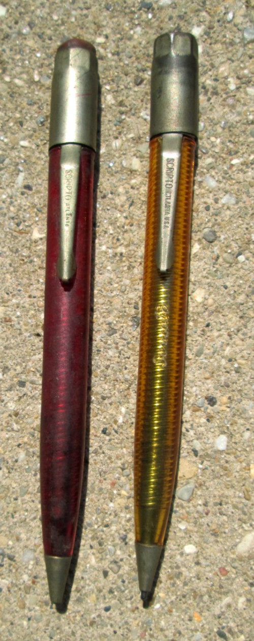 Lot of 2 Scripto Atlanta Short 4″ Translucent Mechanical Pencils As-Is
