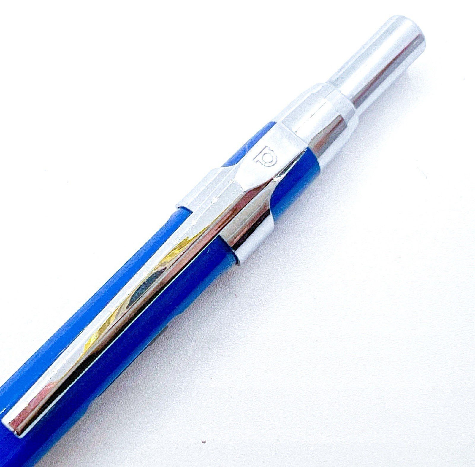 NOS Platinum Double Push Knock Mechanical Pencil Retractable Side Click Blue