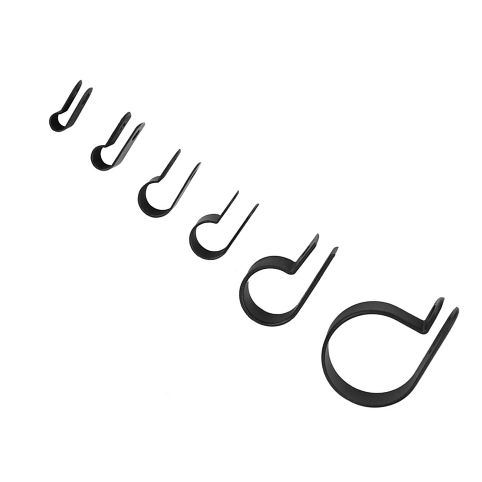 200pcs Nylon P Fasteners Clips Clamps Assorted Box For Cable Conduit Kit (Black)