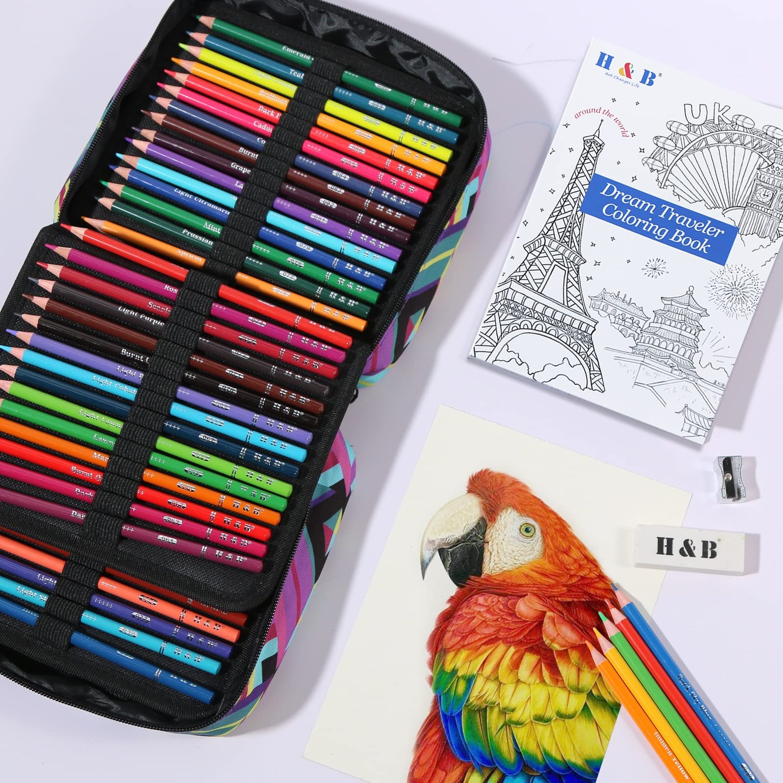 H & B 120 Colored Pencils Set, Art Pencil Kit for Adult 120, Multicolor