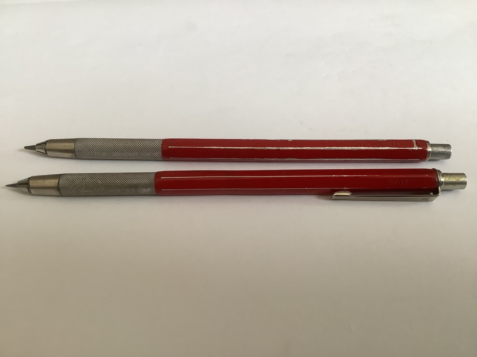 Vintage Drafting Drawing Mechanical Pencil Red Italy Lot of 2 KOH-I-NOOR 5611