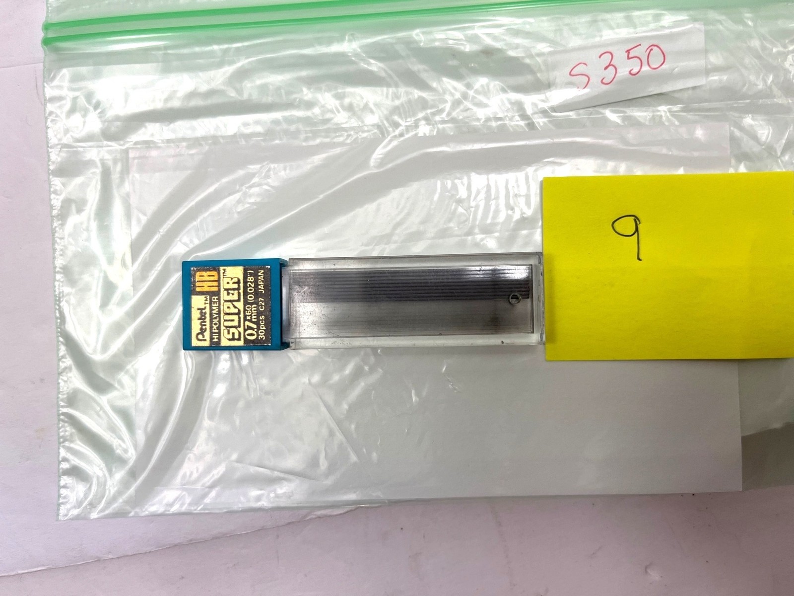Pentel Hi-Polymer Super HB 0.7mm Mechanical Pencil Lead Refill 9 Pieces S350