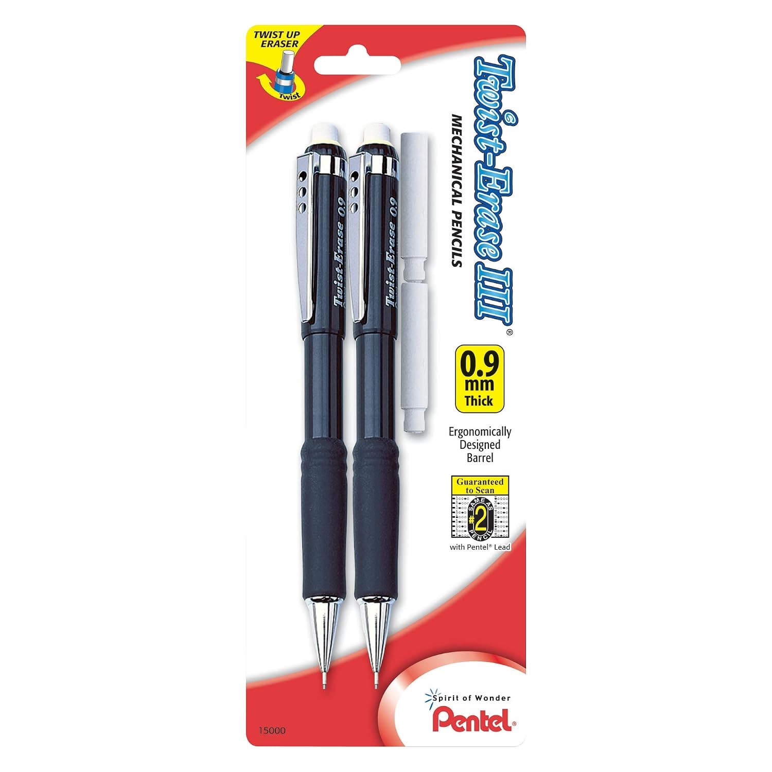 Pentel Twist Erase III 0.9mm Mechanical Pencil Assorted Colors 1 Count