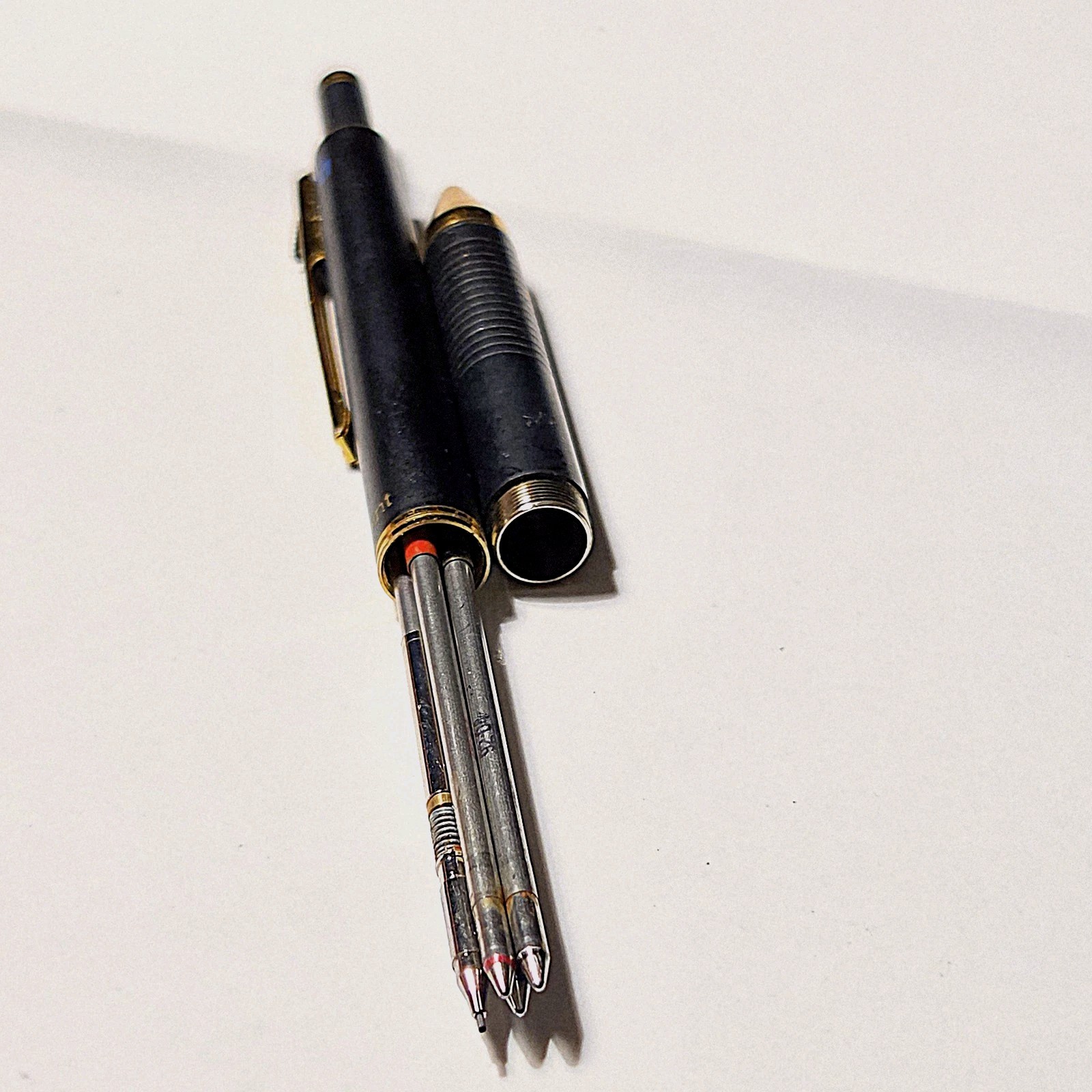 Vintage Yasutomo (Y&C) QuadPoint Mechanical Pen Pencil Black Gold Plated Japan