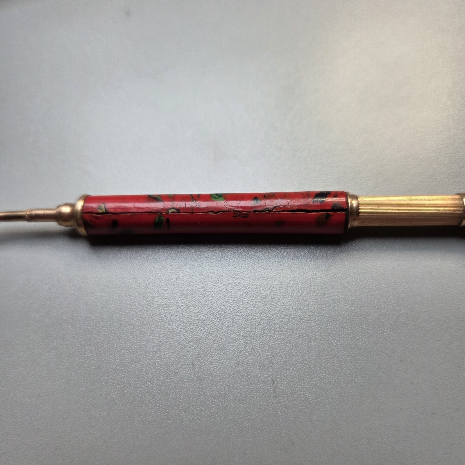 EDWARD TODD & Co. CELLULOID GOLD-FILLED RETRACTABLE MECHANICAL PENCIL CHATELAINE