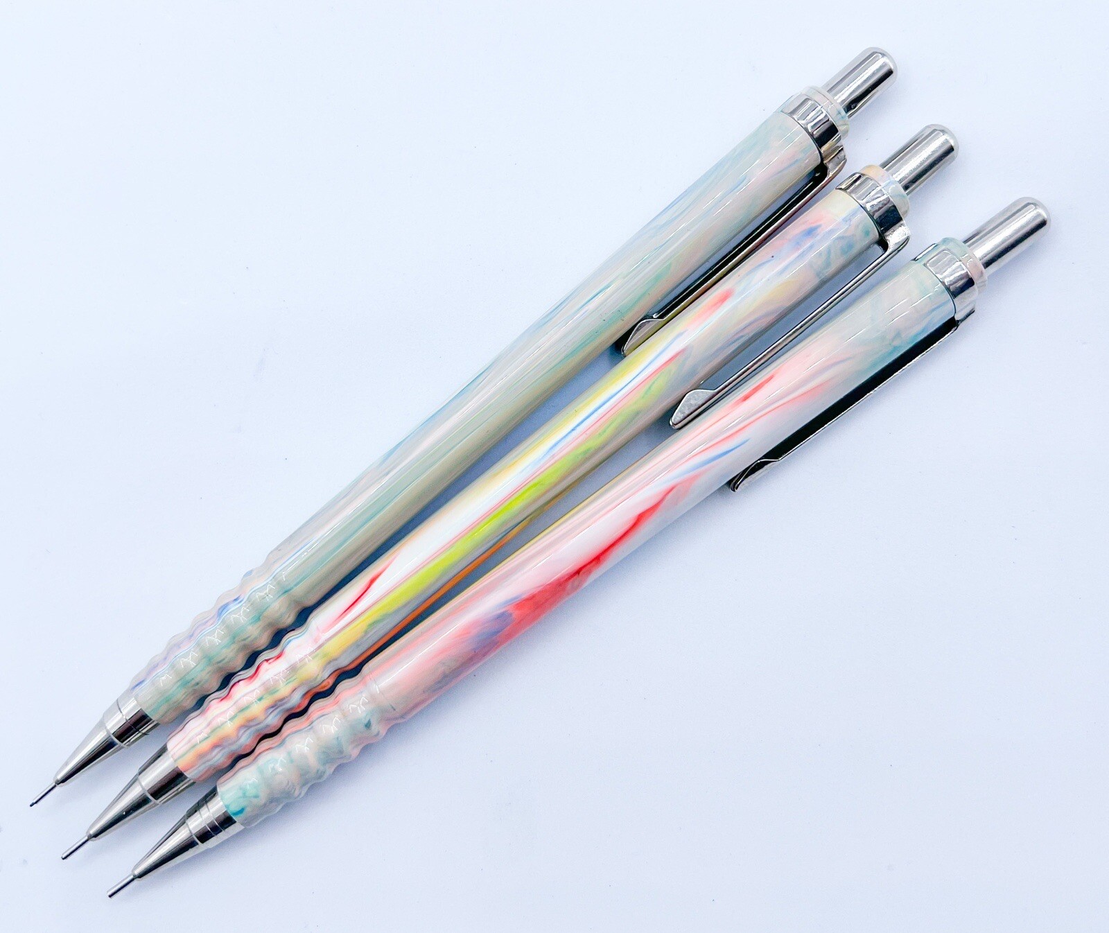 NOS rotring 3pcs tikky Special Mechanical Pencil Marble Rainbow 0.3 0.5 0.7
