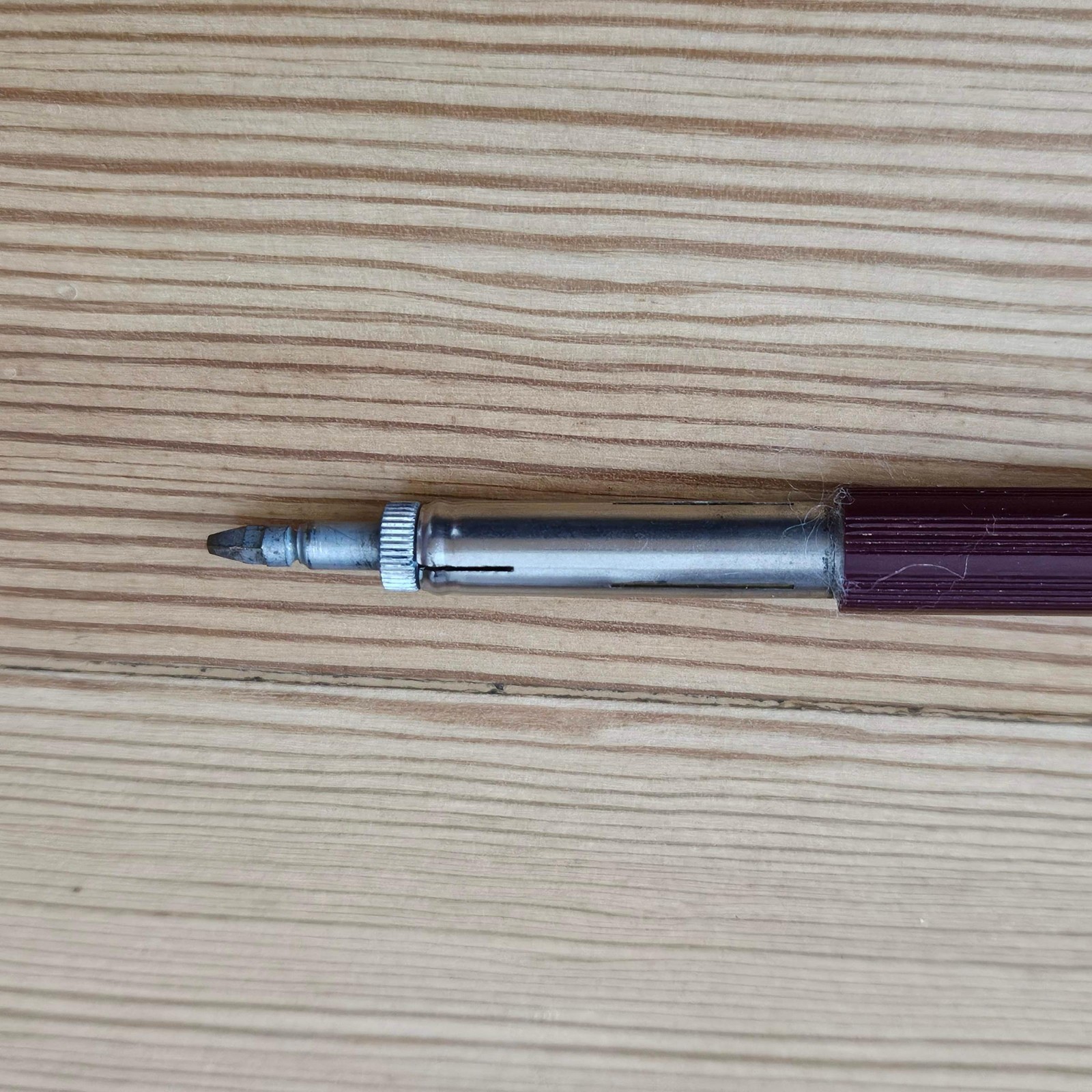 Vtg Dixon Rite-Rite Mechanical Pencil Burgundy Red Threadline Viewpoint Works