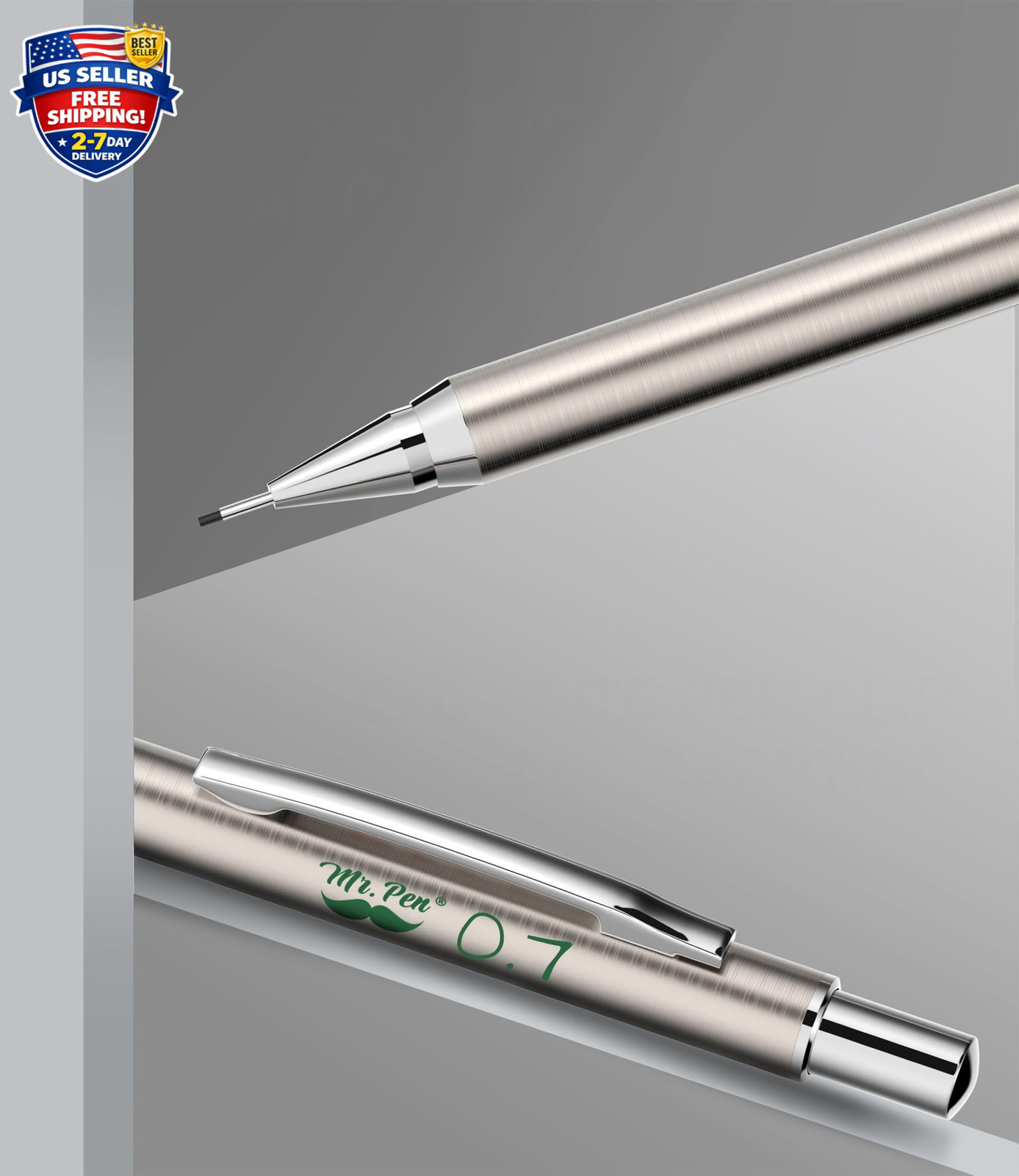 Metal Mechanical Pencils 0.7Mm, 2 Pack Lead Pencil Mechanical Pencil Metal