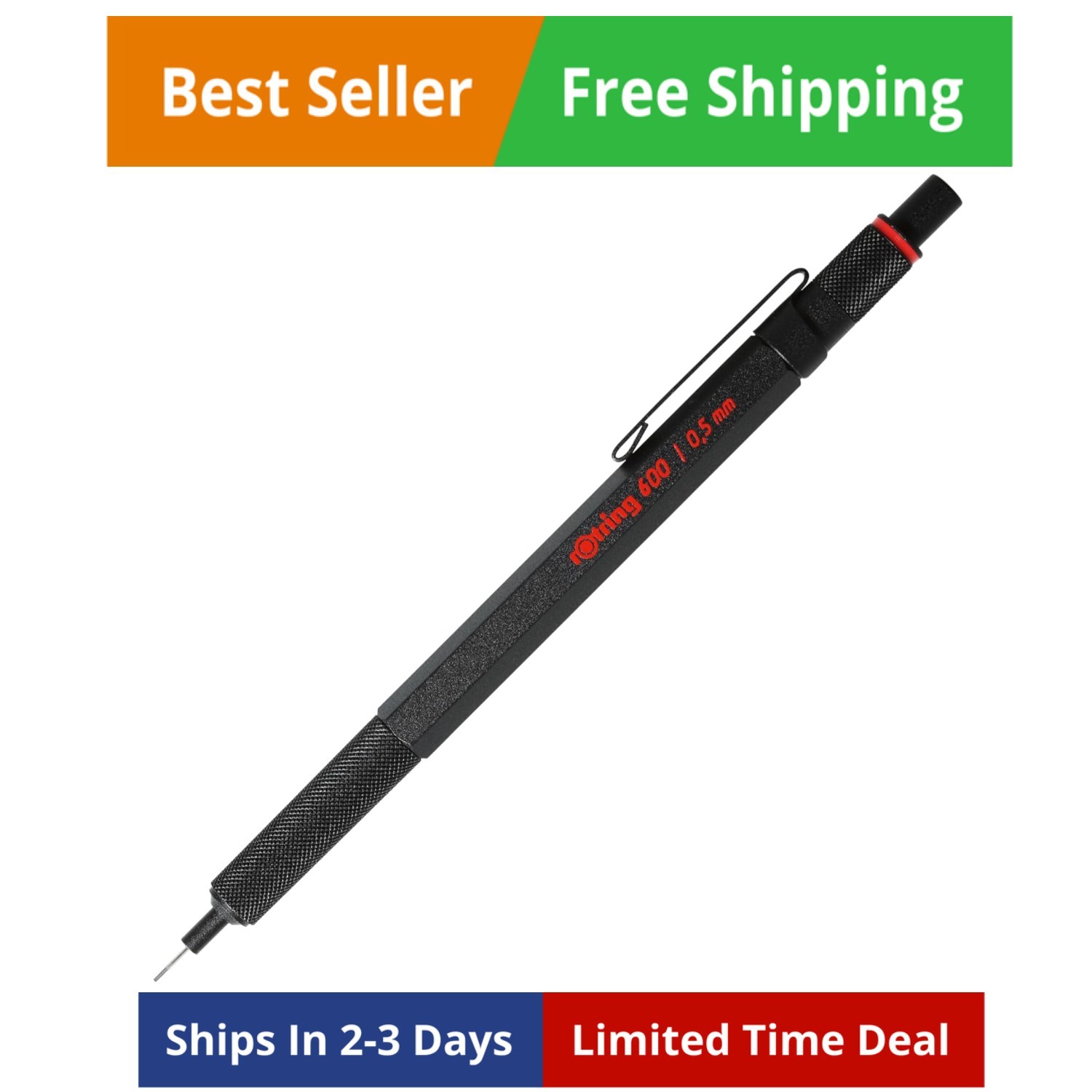 600 Mechanical Pencil, 0.5 mm, Black – Perfect for Writing, Drafting, Enginee…