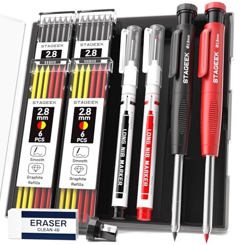 Waterproof Deep Hole Long Nib Carpenter Pencil Set