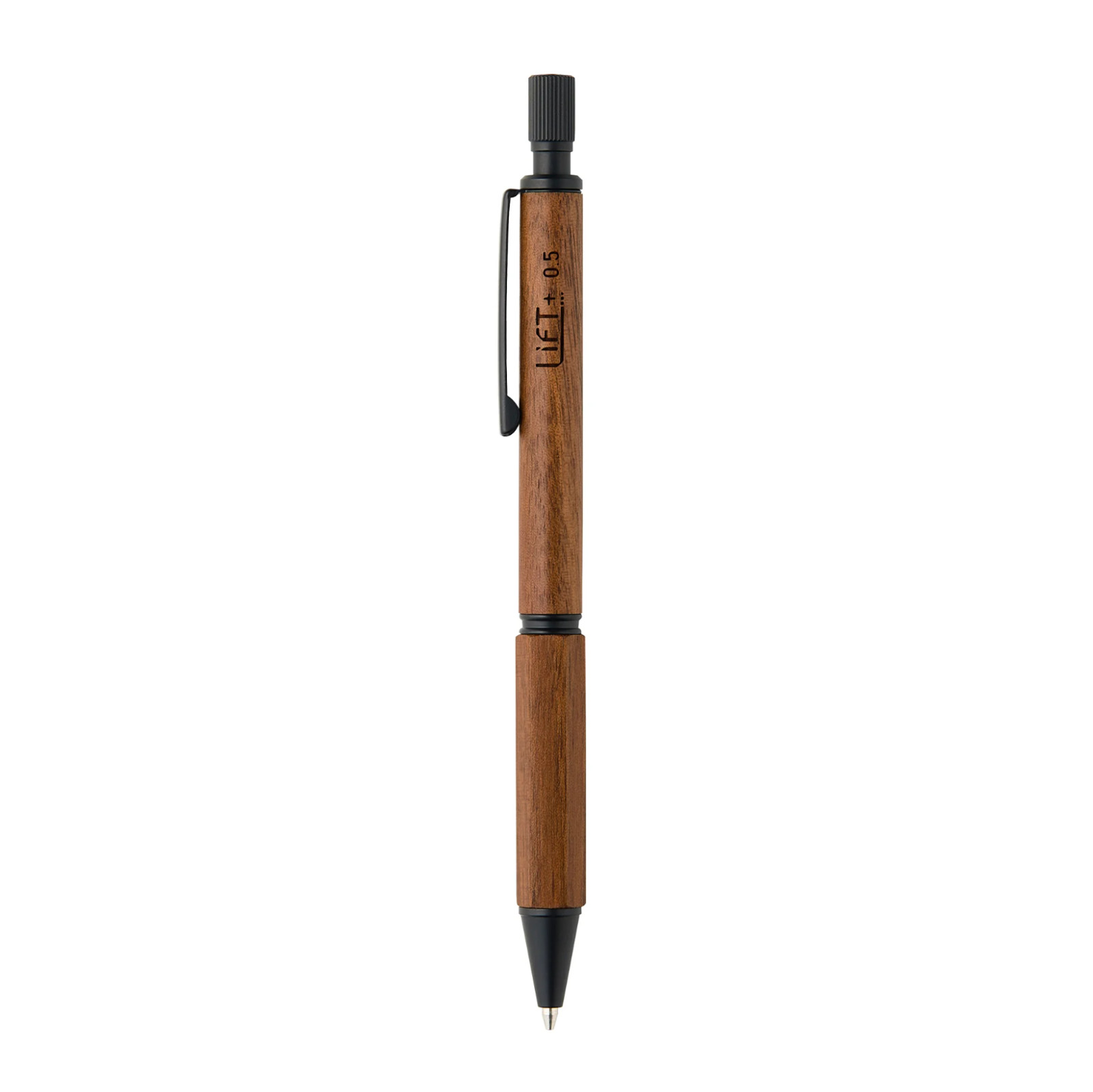 Kitera LIFT+ Wood 0.5mm Mechanical Pencil Walnut Brass Made in Japan