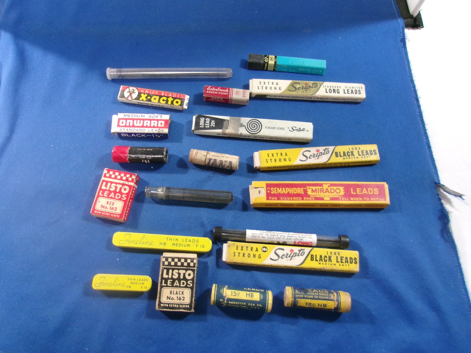 Various Lot of 20 Vintage Mechanical Pencil Lead In Original Containers