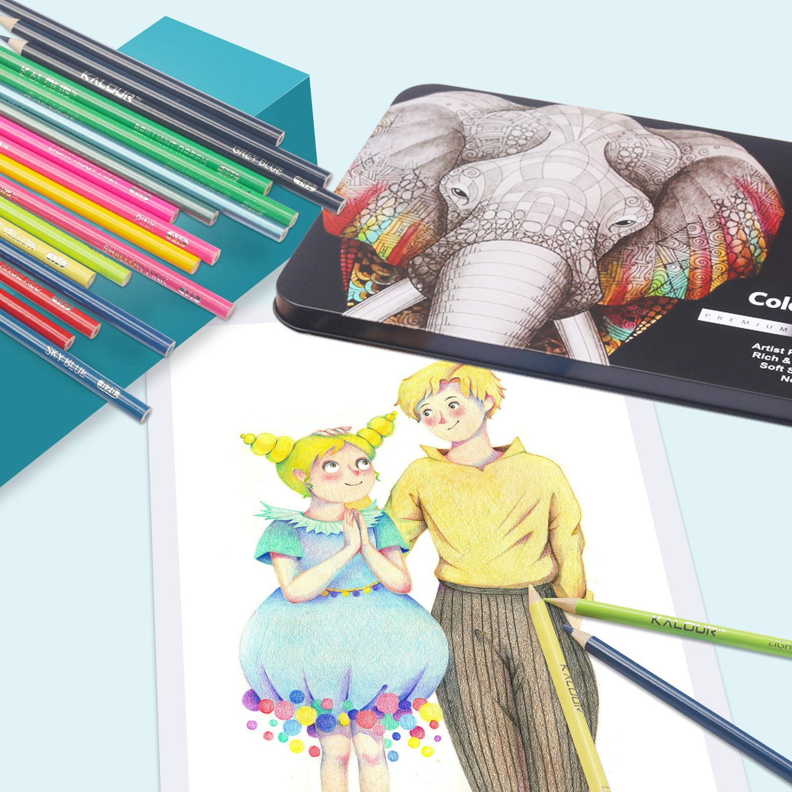 KALOUR 180 Colored Pencil Set for Adults 1 Count (Pack of 180), Multicolor