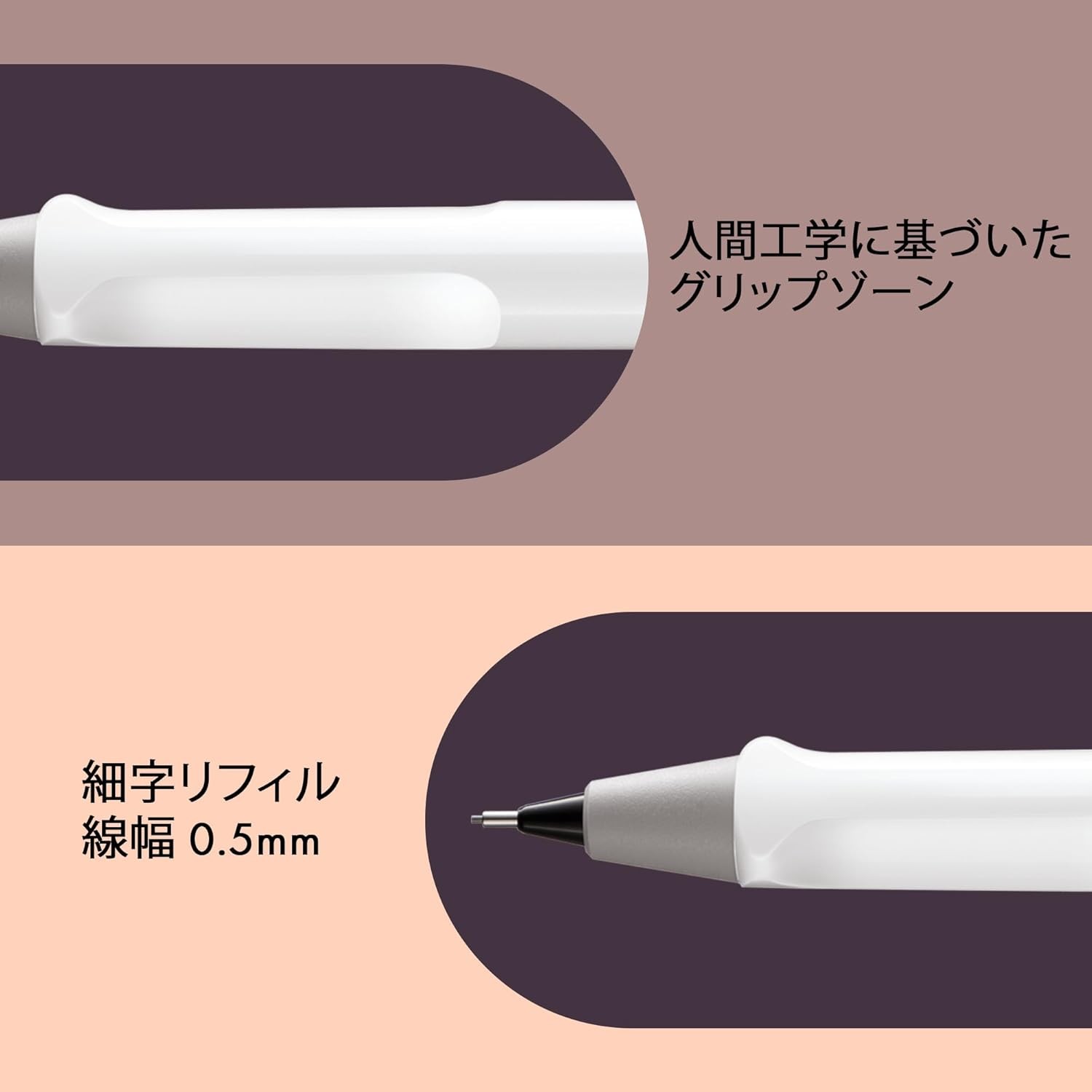 LAMY Safari White Pencil – Ergonomic Grip Mechanical Pencil with Durable AS