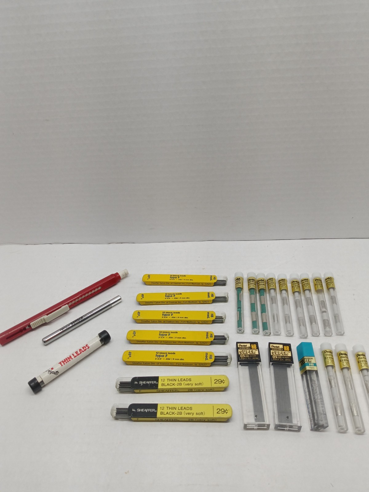 Vintage Pencil Lead And Erasers Lot Mixed Brands Sheaffer Listo Eagle Pentel