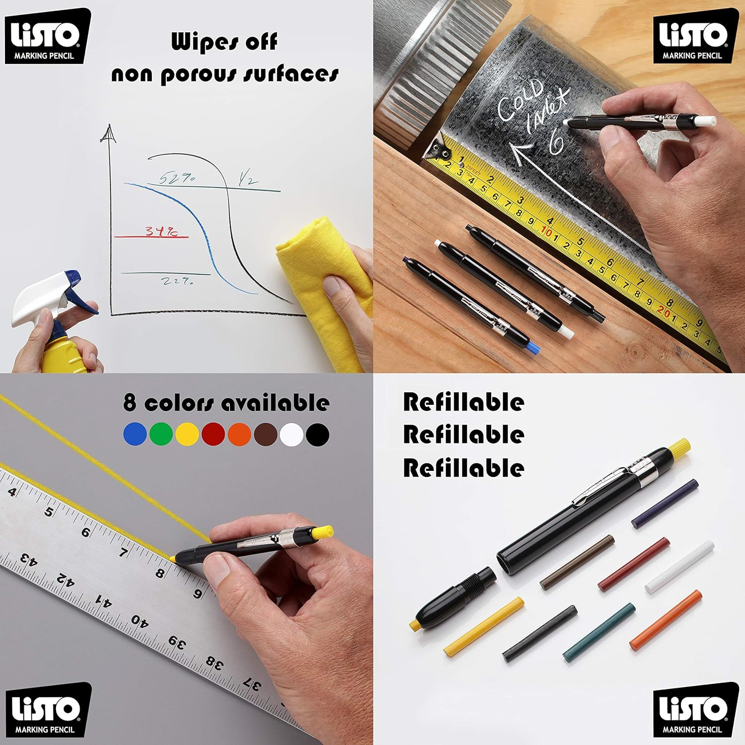 Pencil Company Marking Pencils White 12 Count