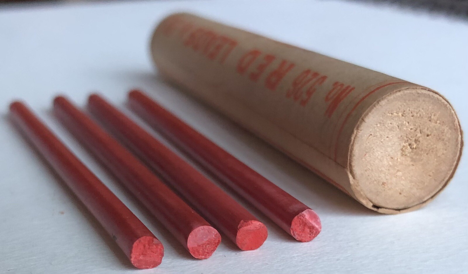 Vintage Eberhard Faber REFORM Mechanical Pencil Lead Red 3.8mm 4pk Wood Tube USA