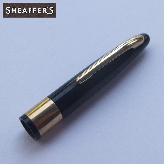 vintage SHEAFFER Balance 500 pencil cap, c.1940—black Radite—gold-plated trim