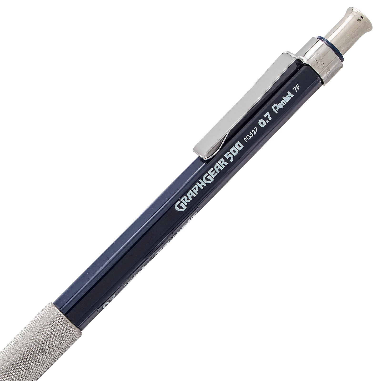 Pentel Mechanical Pencil Blue Metallic Grip HB Lead Refillable Eraser 1 Pack