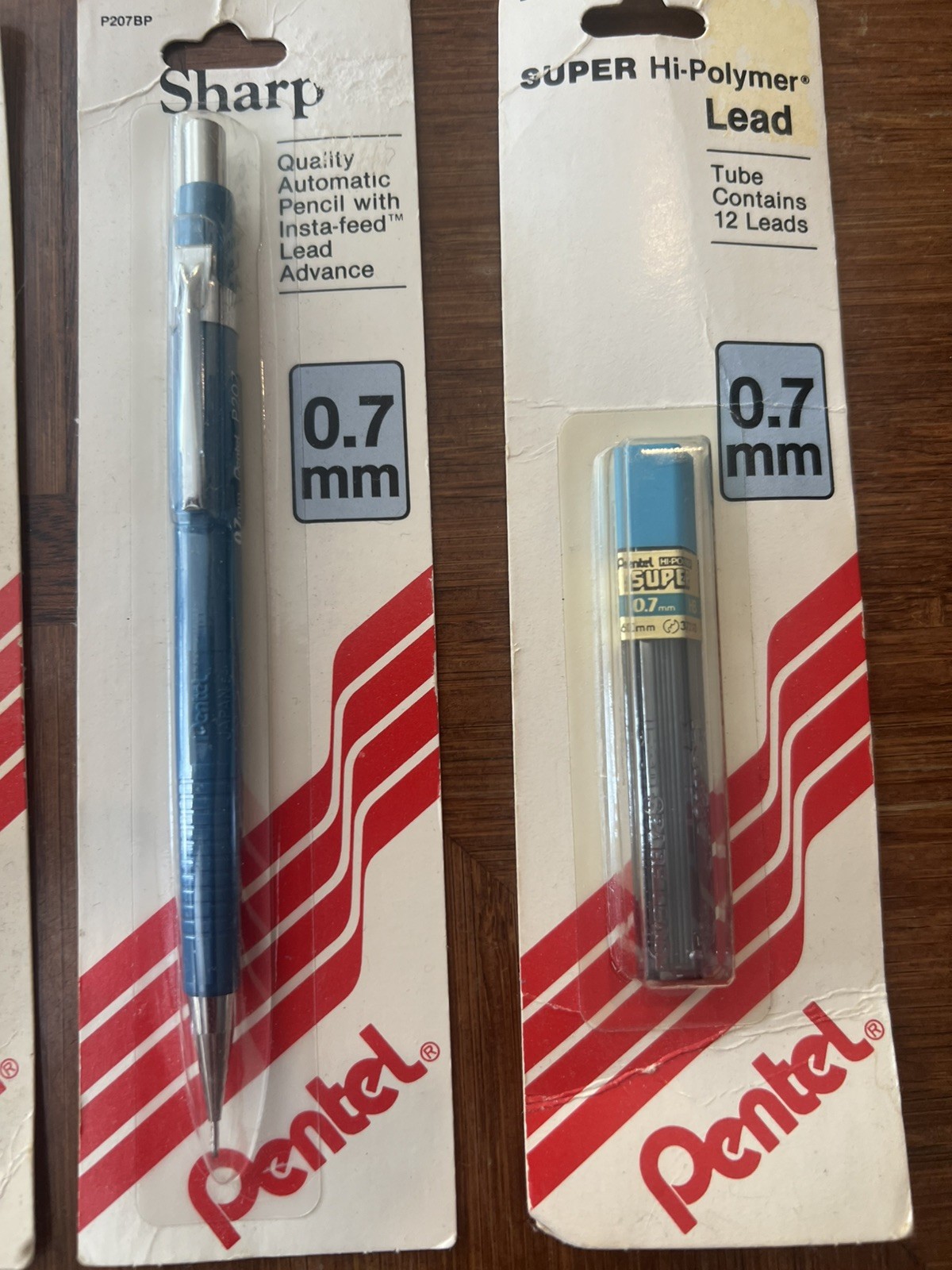 New Group Of 5 Pentel P207BP Sharp Mechanical Pencils .7 mm Blue Barrel 1 refill