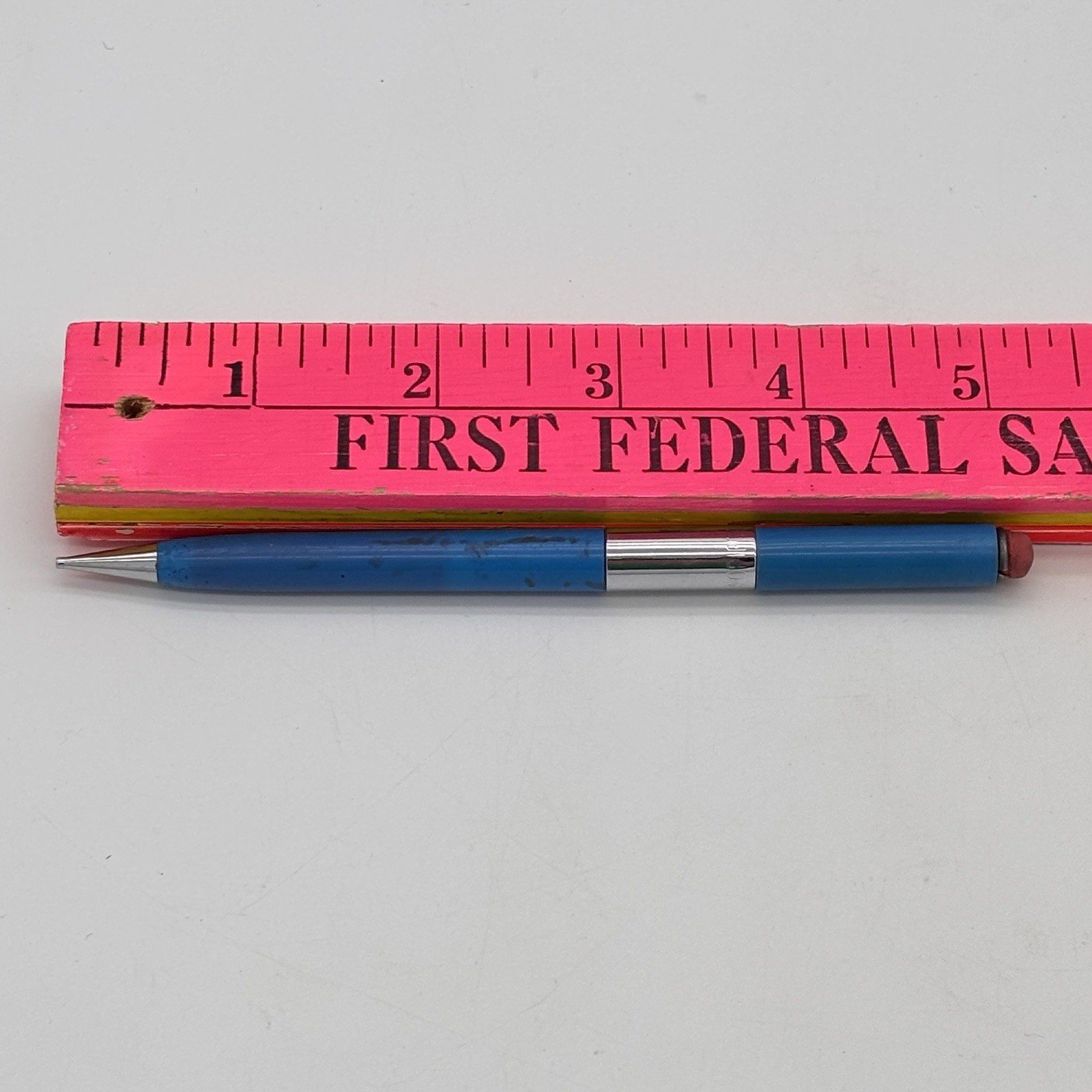 Vintage SCRIPTO Mechanical Pencil Korea Blue w Chrome 1970’s Needs Lead