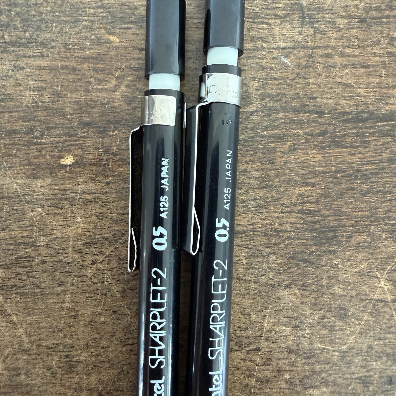 Lot 2 Pentel Sharplet-2 A125 0.5mm Mechanical Pencils Japan Vintage Black