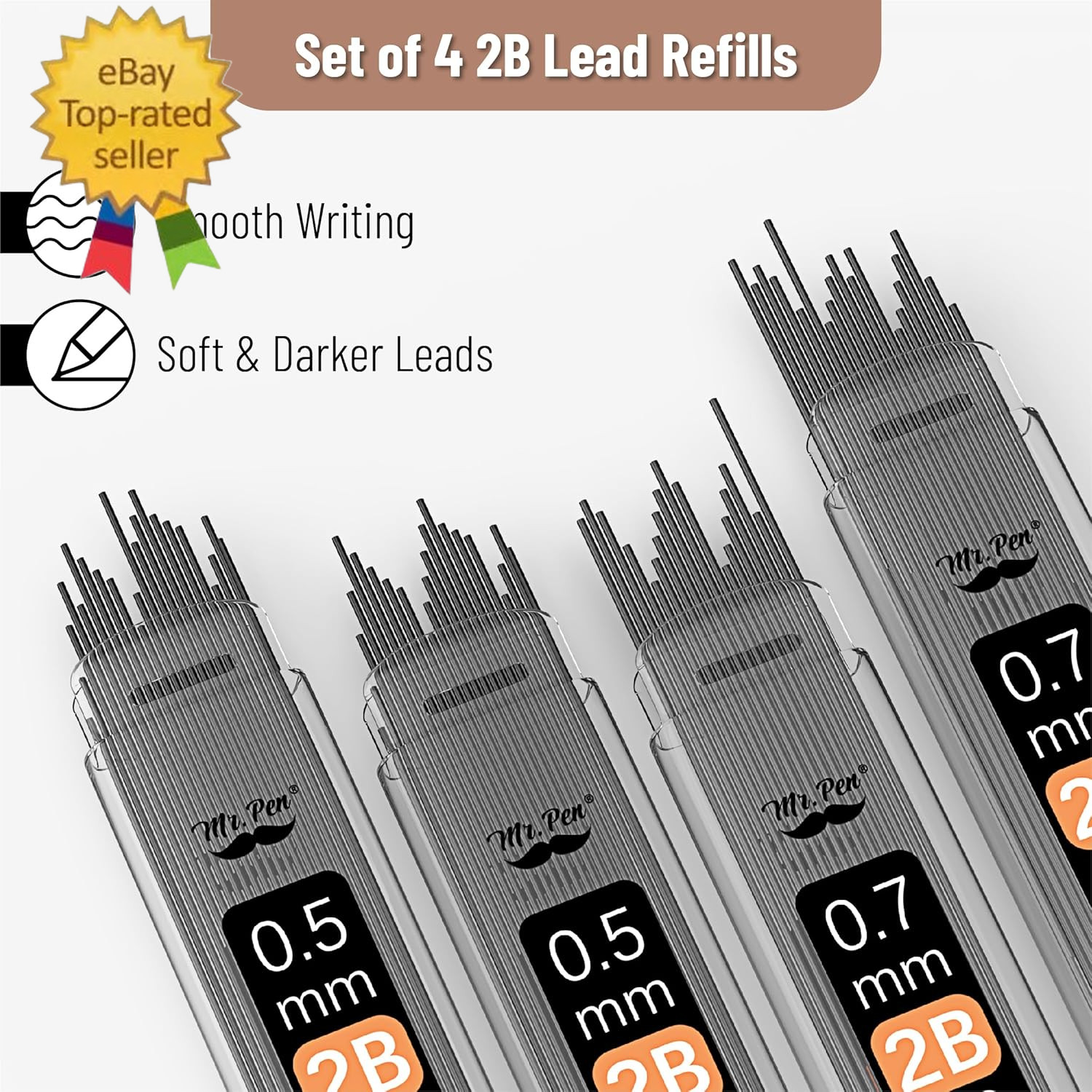 – Metal Mechanical Pencil Set with Lead Refills & Erasers, 2 Pack | 2 Sizes, 0.5