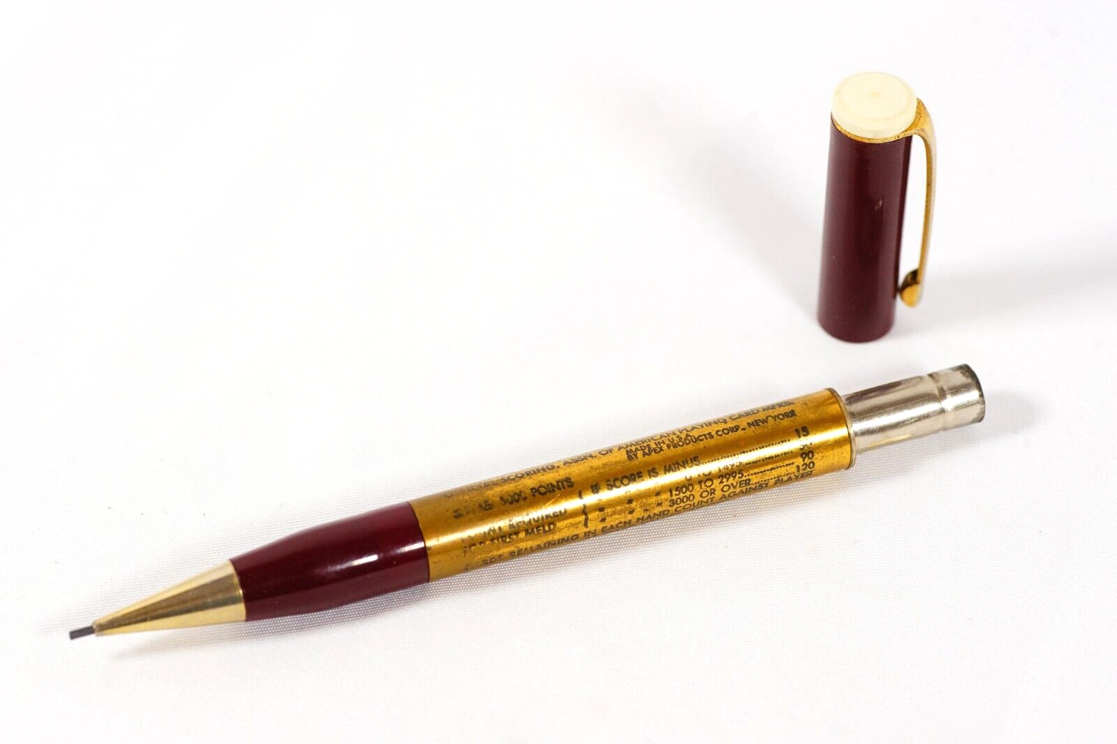 Mascot E-Z Score Canasta Card Game Scoring Mechanical Pencil 1940-50s
