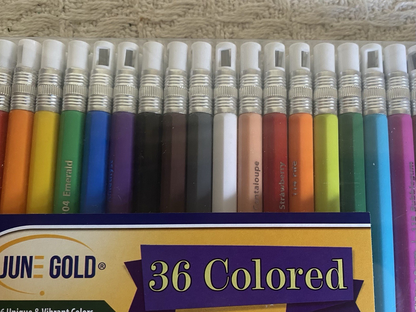 June Gold 36 Vibrant Colors 2.0 mm Mechanical Pencils & 36 Extra Refills NEW