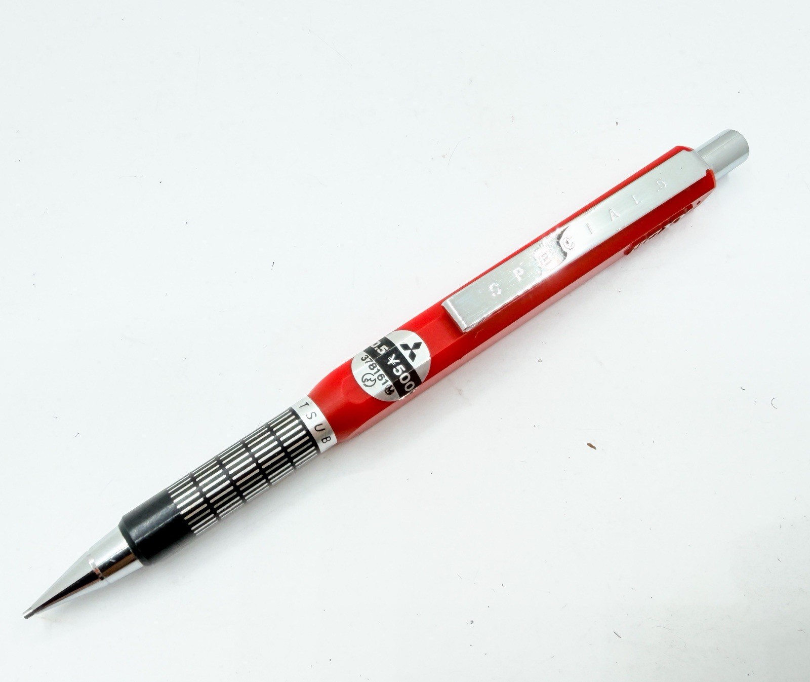Vintage mitsubishi uni boxy mechanical pencil 0.5mm Red Japan Made