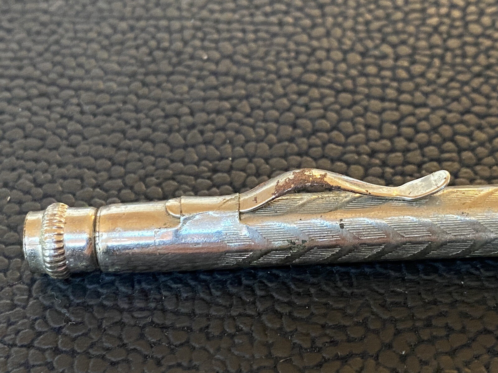 VTG 1920s/30’s Made In USA PAT’D Mechanical Pencil Silver Tone Twist Top AS IS