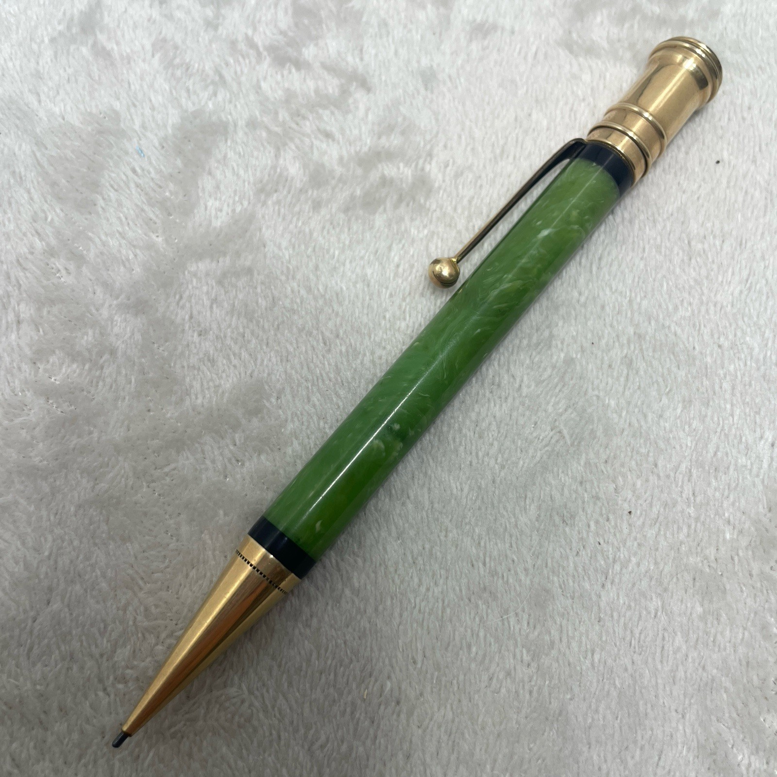 1920s Parker Jade Green Mechanical Pencil Clip Vintage USA Engravd ‘Hollis Kerr’