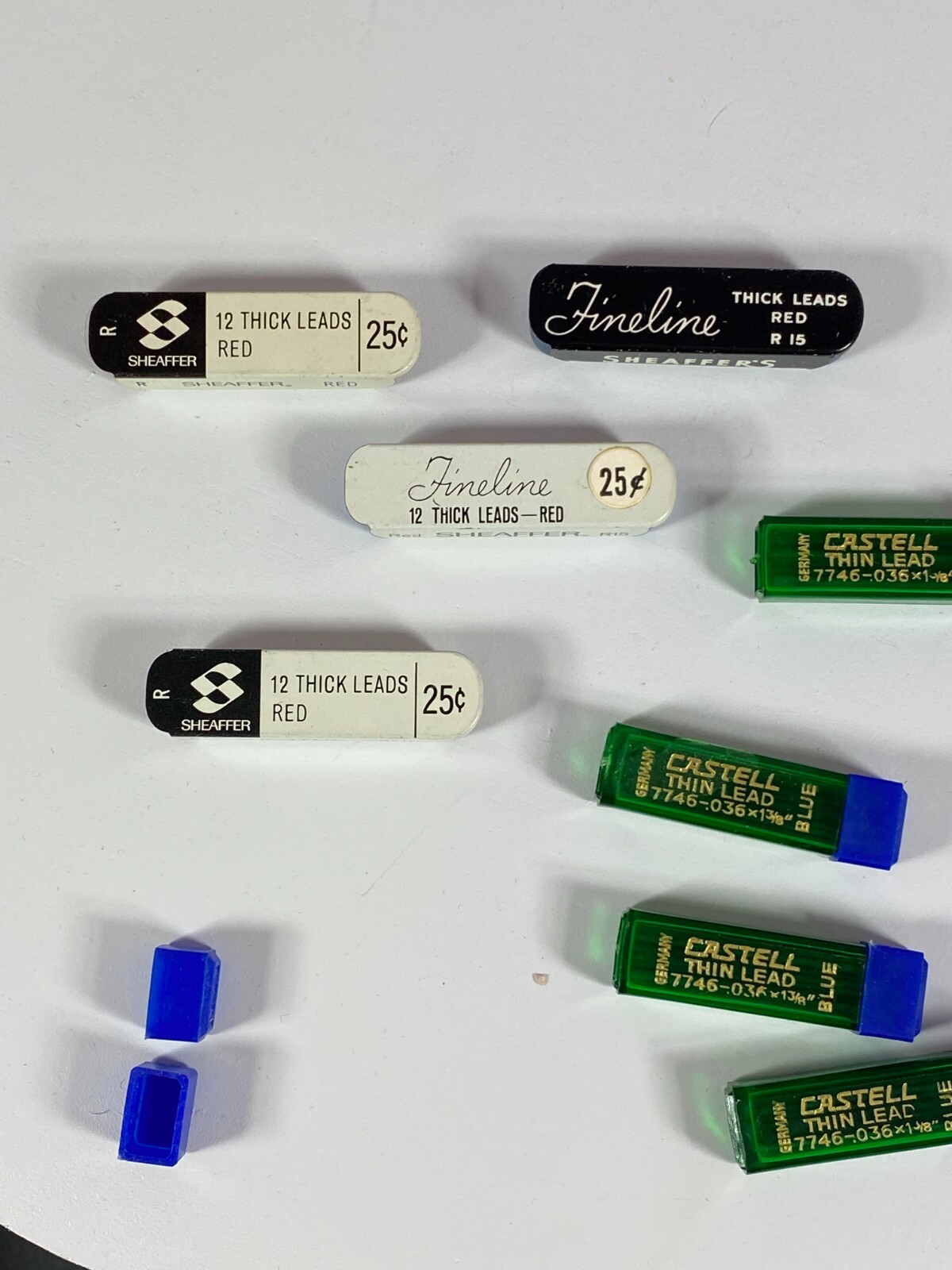 Sheaffer Fineline Thin Red R R15 Castell Thin Lead Blue lot of 10 Pencil
