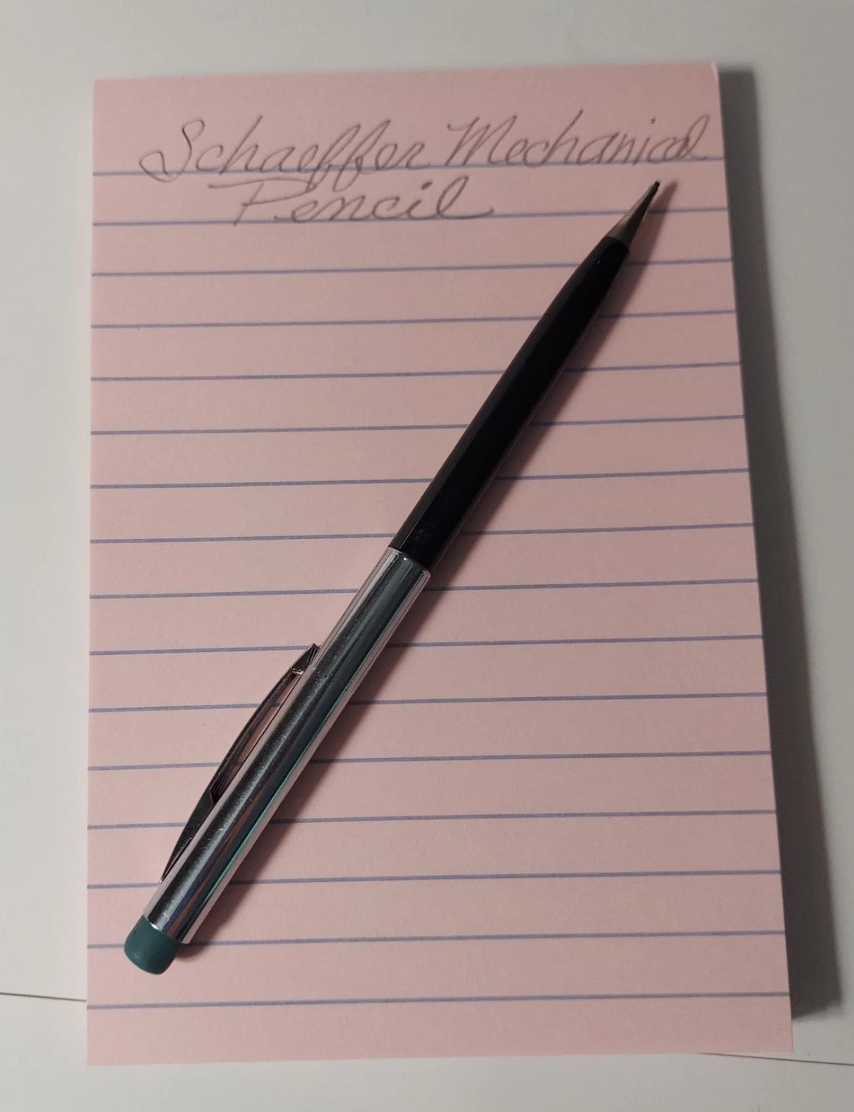 Vintage 1960s Sheaffer Black & Chrome Tip Eraser Mechanical Pencil (No Monogram)