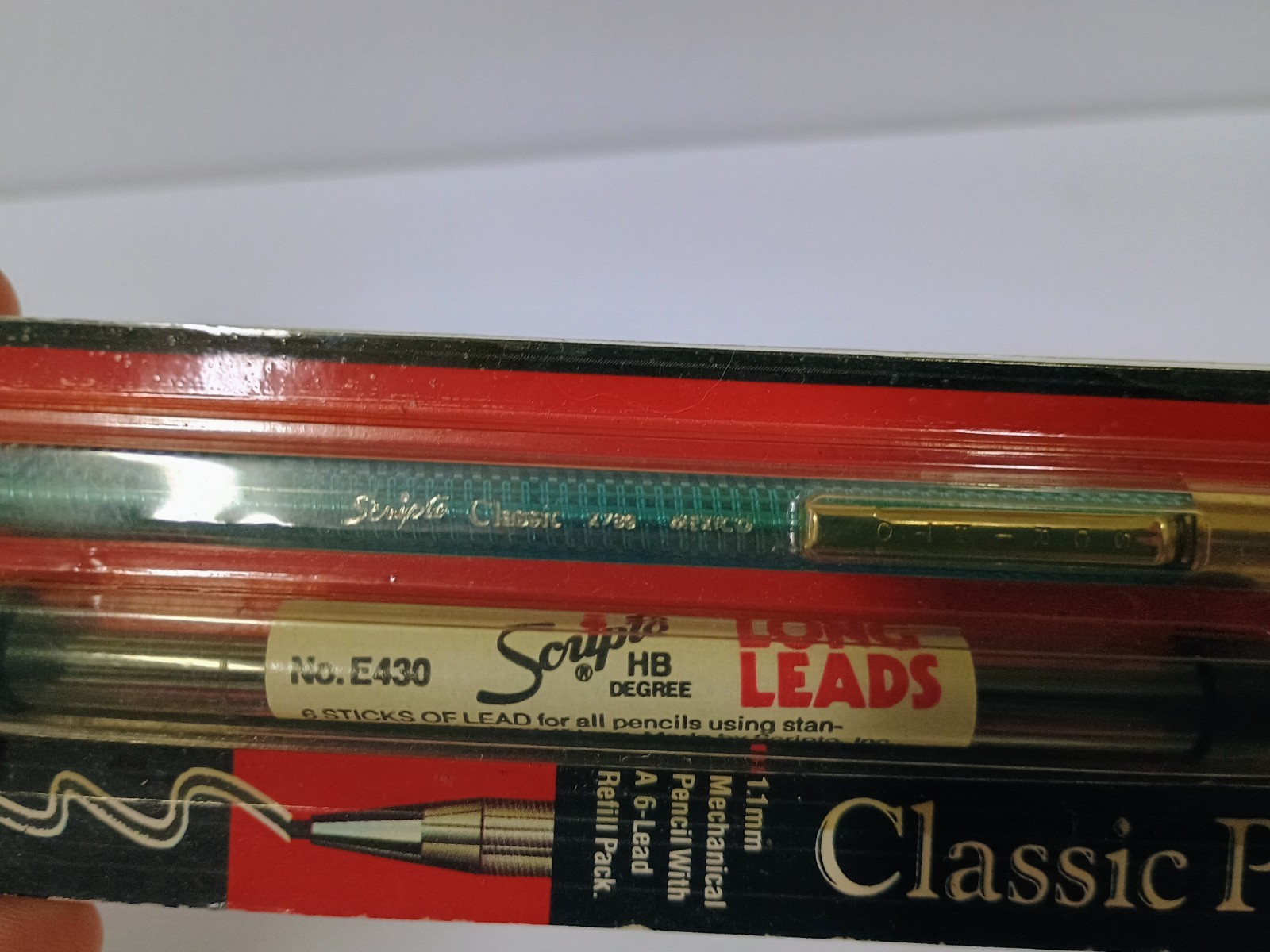 Vintage Scripto Classic Pencil & Long Lead Pack 1991 Blue Clear B319 02319 NEW