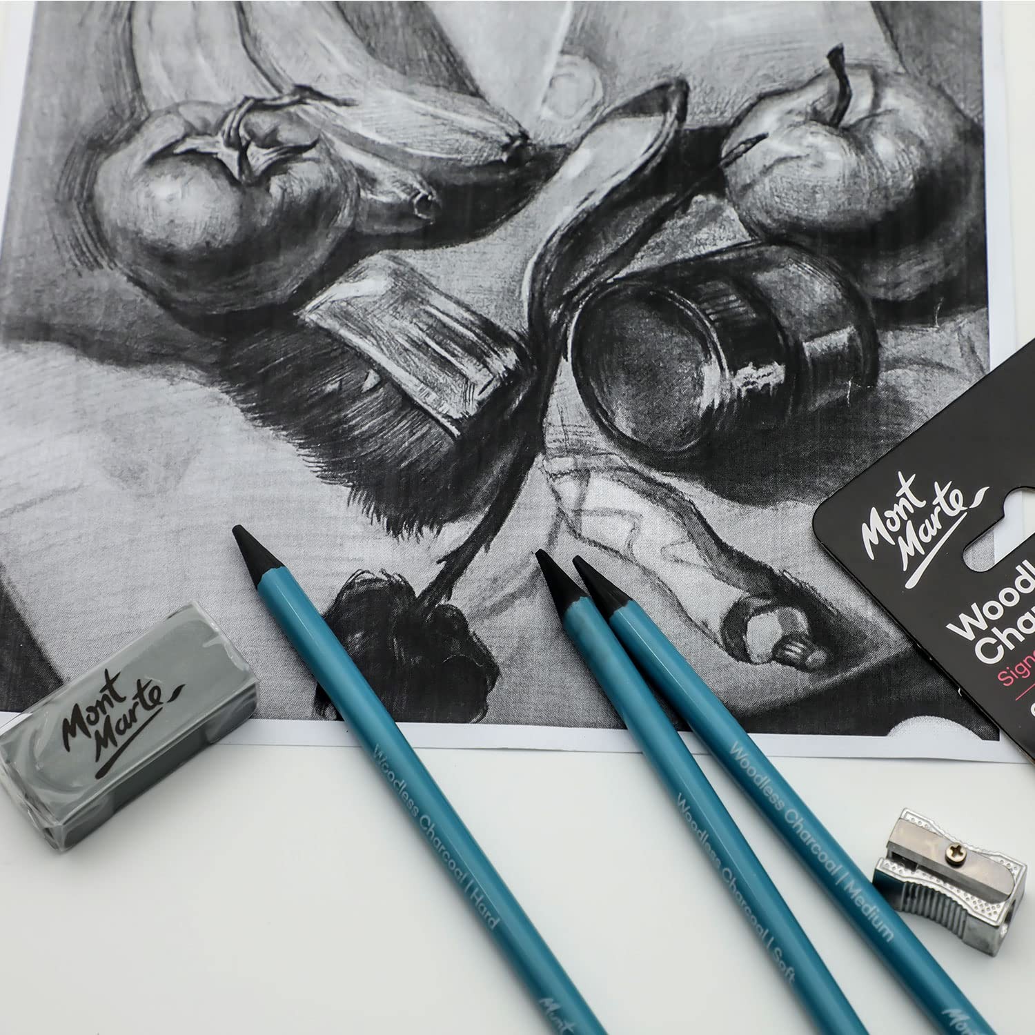 Mont Marte Woodless Charcoal Pencils, 3 Piece. Features 3 3 Count (Pack of 1)