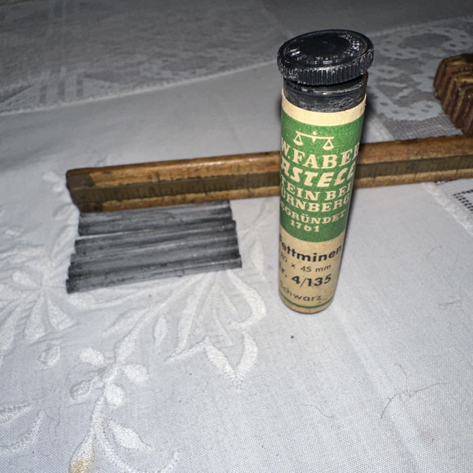 Vintage A. W. Faber Castell NOS 6pk Tube 3.8 X45mm Mechanical Pencil Lead 1-3/4″