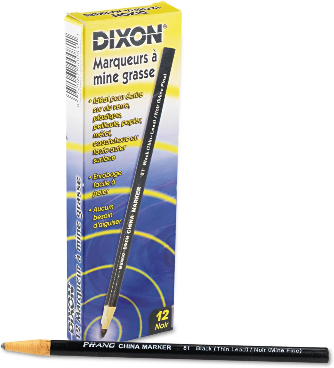 China Marker, Black, Thin Lead, Dozen