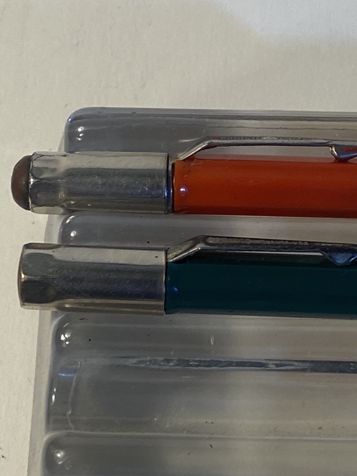 2 Vintage Scripto Mechanical Pencils Lot – No. 77 20¢ Red & Similar In Green