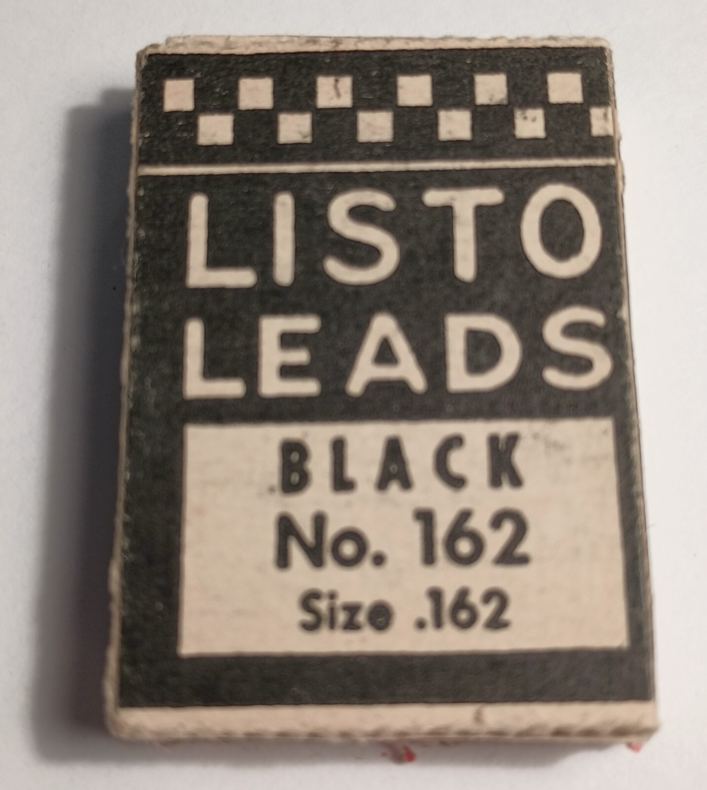 Vintage Listo Leads Black No. 162 Extra Metal Sleeve 5 Marking Leads Complete