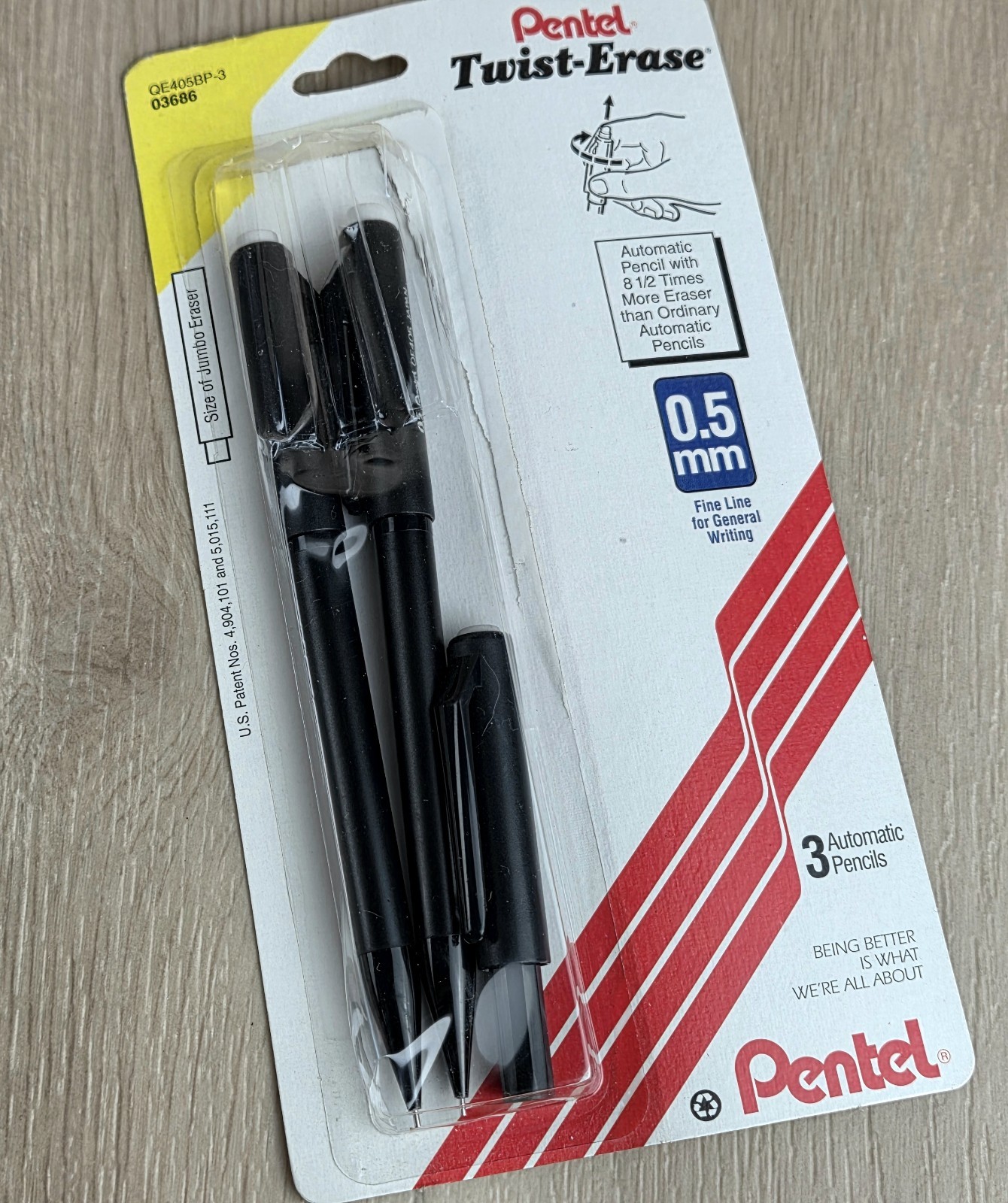 Vtg Pentel Lot Twist-Erase Automatic Mechanical Pencil & Erasers .5mm Japan READ