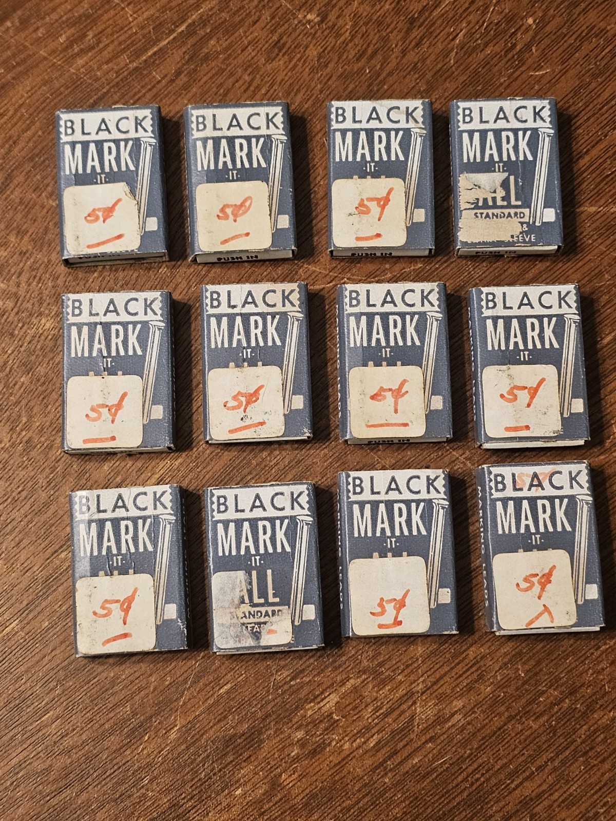 Vintage Mark-It-All Standard Leads Lot Of 12 Packs Each Has 6 Leads & Sleeve NEW