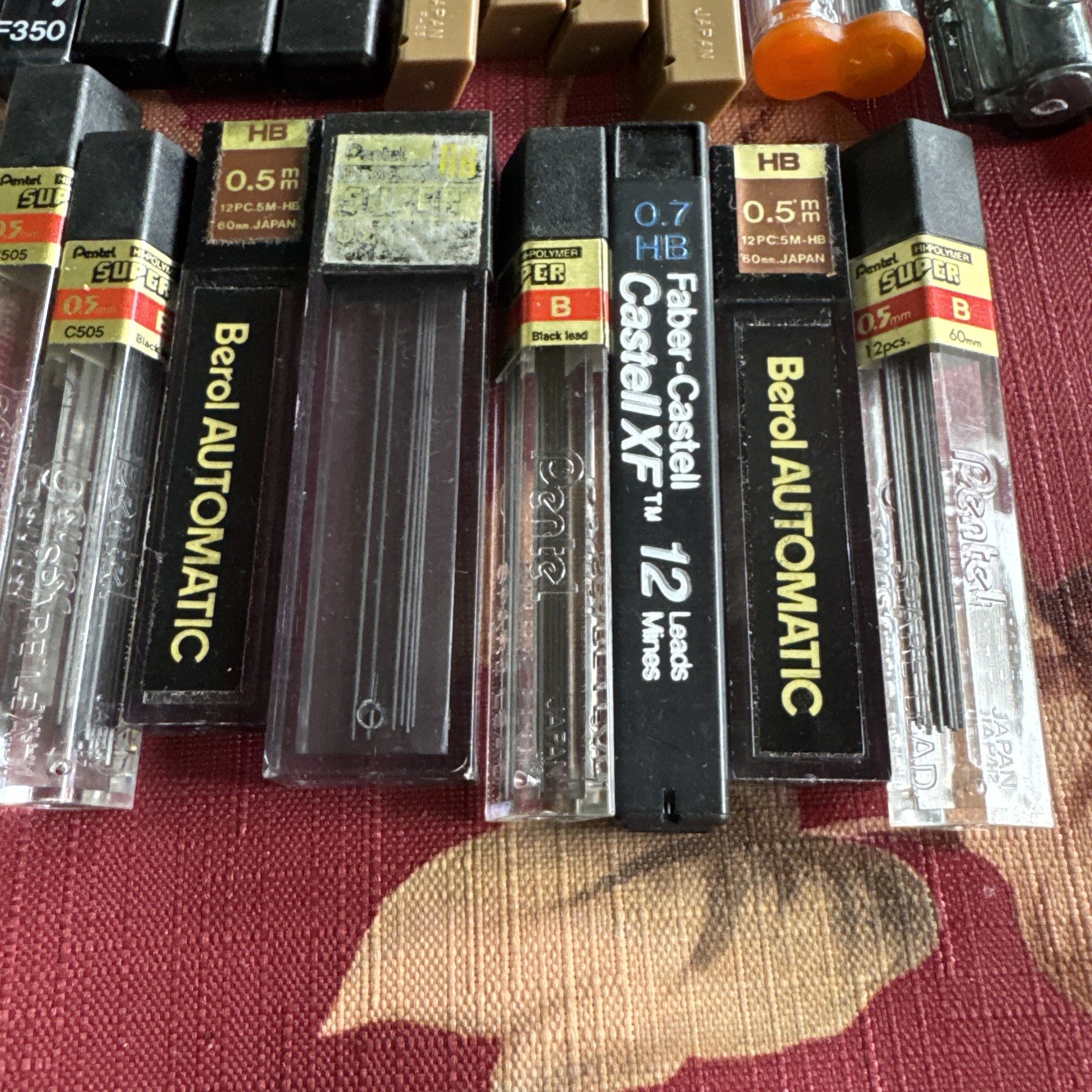 Lot 25 Various Vtg Refill Mechanical Pencil Lead & Erasers 0.5mm