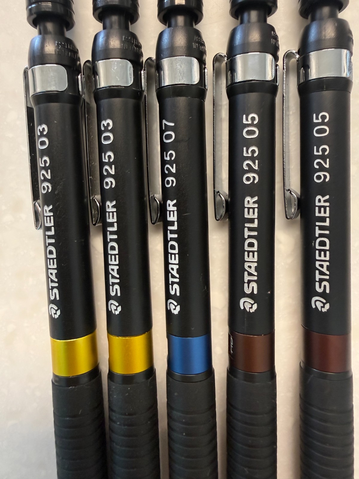 Lot of 5 Staedtler 925 Drafting Mechanical Pencils 0.3mm, 0.5mm, 0.7mm