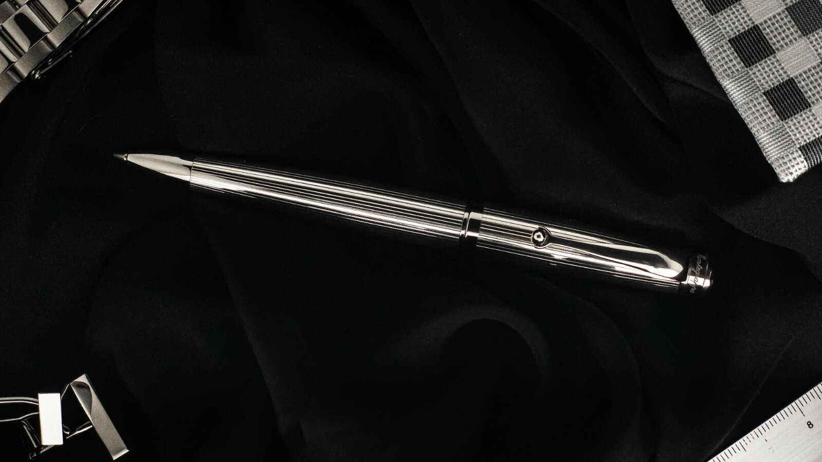Montegrappa Memoria Striped Mechanical Pencil, Sterling Silver, Brand New In Box
