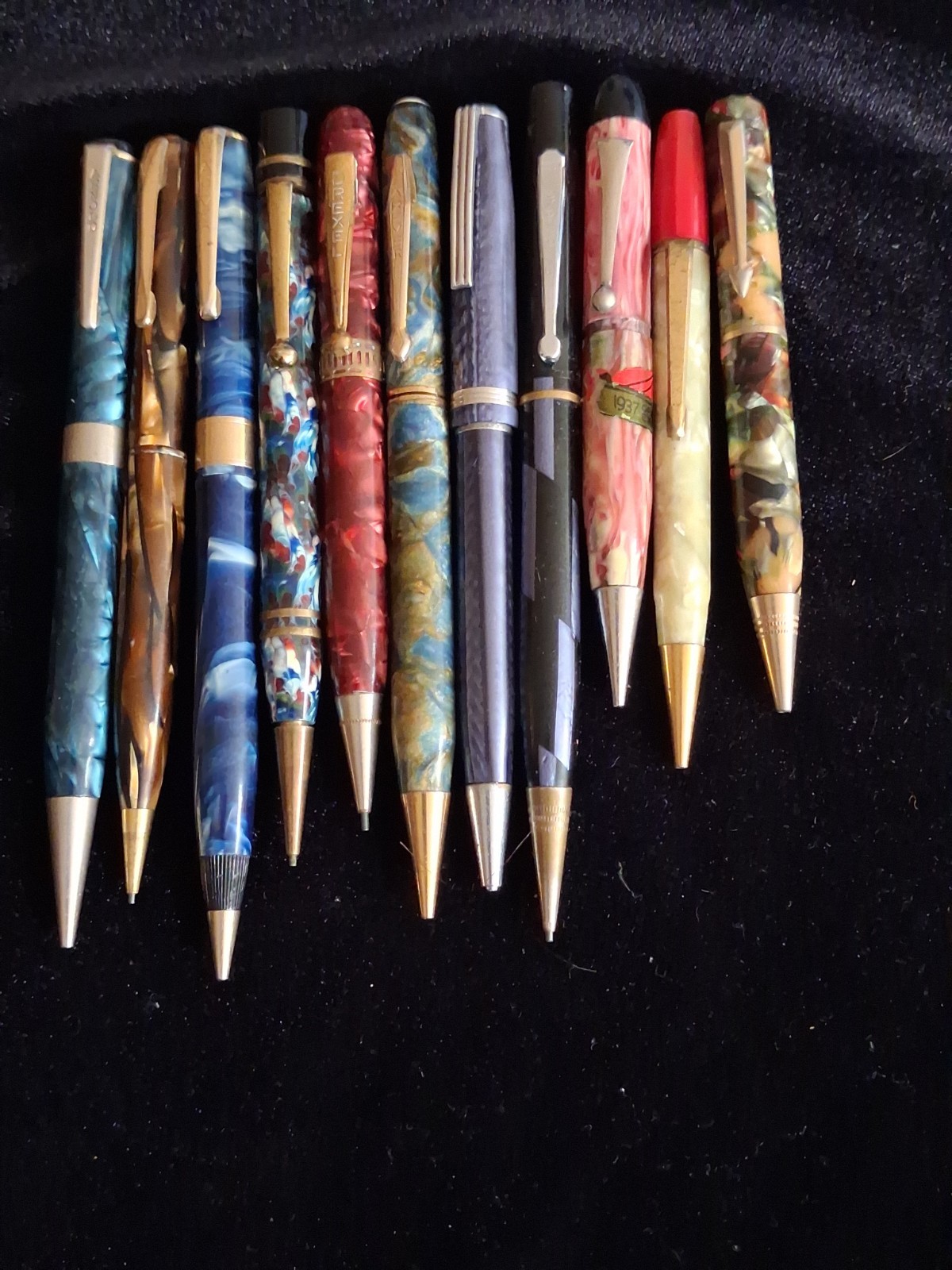 Vintage Celluloid Marbled MCM Mechanical Pencil Lot 11