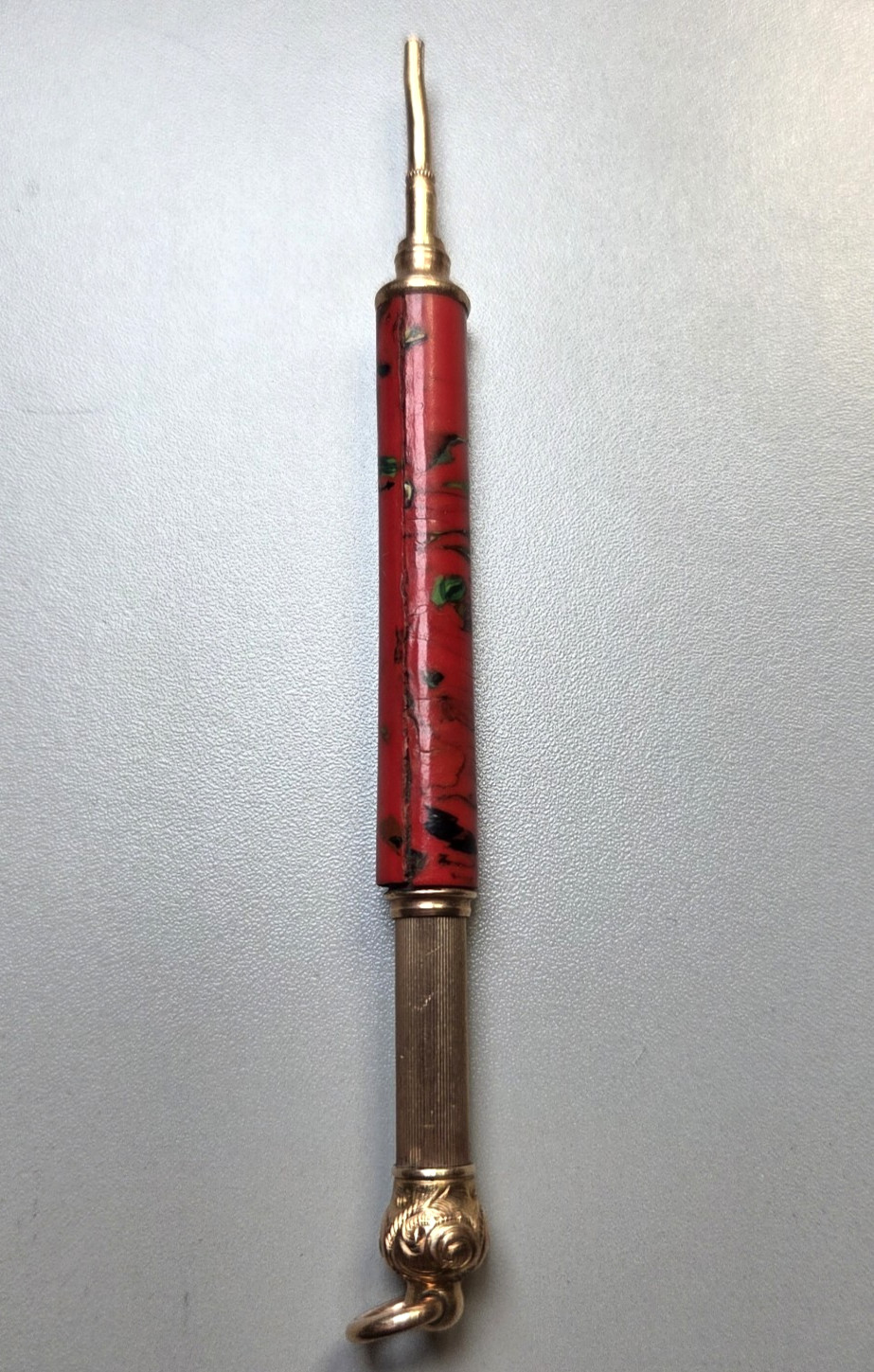 EDWARD TODD & Co. CELLULOID GOLD-FILLED RETRACTABLE MECHANICAL PENCIL CHATELAINE